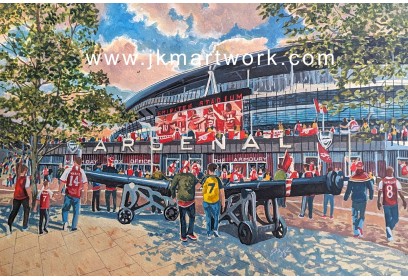 Emirates Stadium 'Going to the Match' Fine Art Print - Arsenal FC